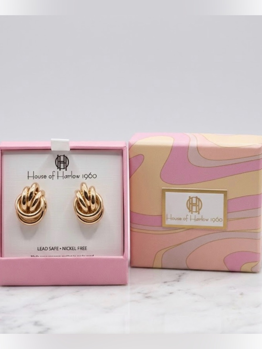 House of Harlow 1960 gold-toned knotted hoop earring - Picture 2 of 3